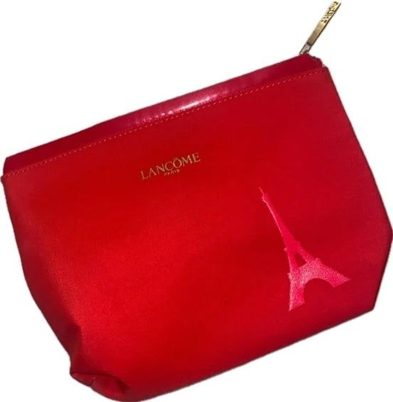 Lancome Cosmetic Makeup Red Bag