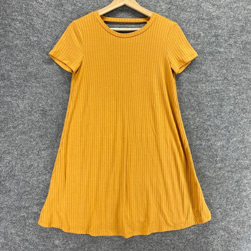 Forever 21 Dress Women S Yellow Short Sleeve Rayon Mini