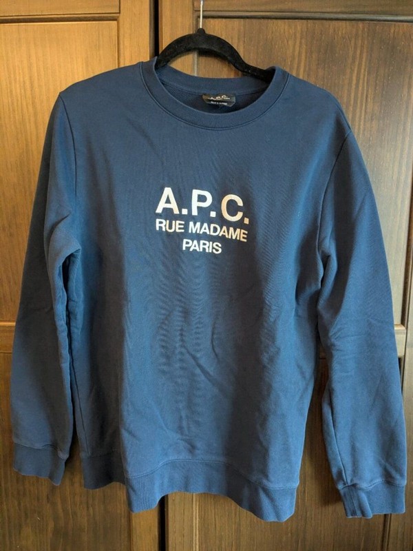 A.P.C. Rue Madame Paris: Rufus Men’s Navy Sweatshirt – Size Large