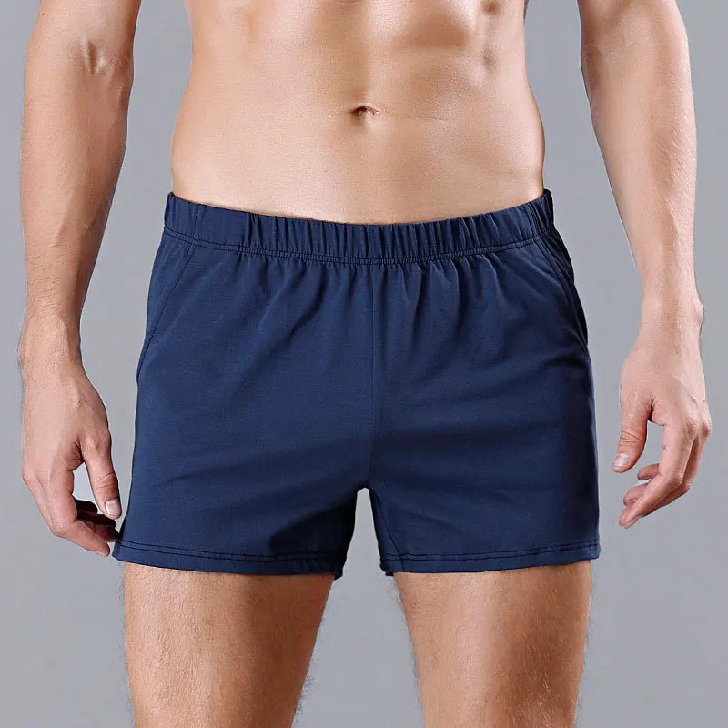 Cotton Boxer Shorts Breathable Lightweight Elastic Waist Lounge Men Shorts