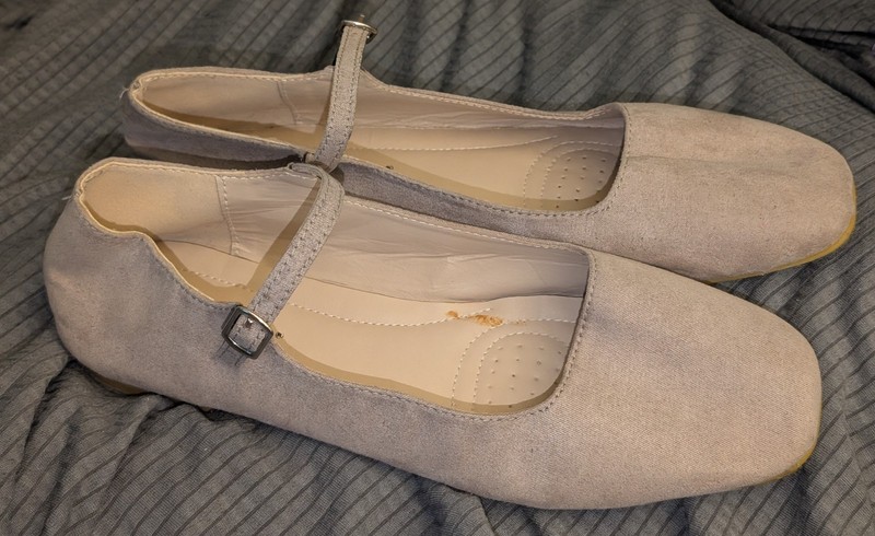 Ashley Blue Shoes Womens 10 M Welford Mary Jane Flats Comfort Light Taupe Fabric