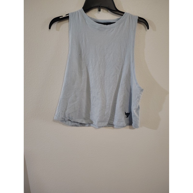Under Armour Project Rock Brahma Bull Muscle Tank Top Light Blue Womens Medium