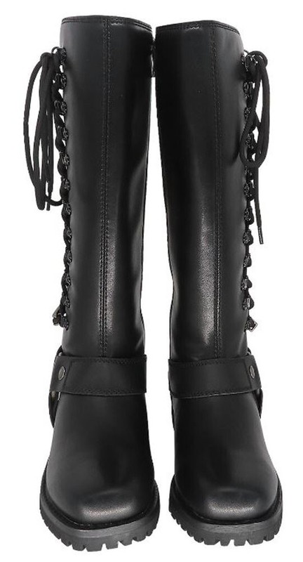 Women Motorcycle Boots Long -Laces Zipper Stylish Dream Apparel® Comfortable NEW