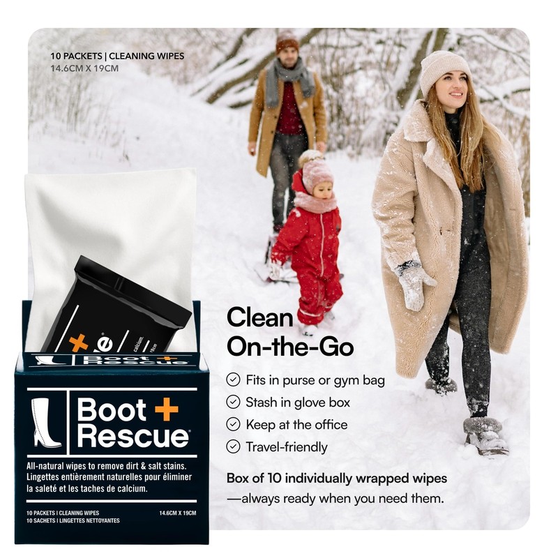 Boot Rescue Cleaning Wipes 15 Pack Leather Suede Dirt Salt Remover Re-sealable gallery