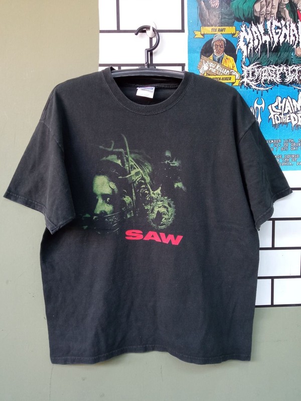 Saw Movie 90s basic black Horror Graphic T shirt black tee S-5XL NH11838