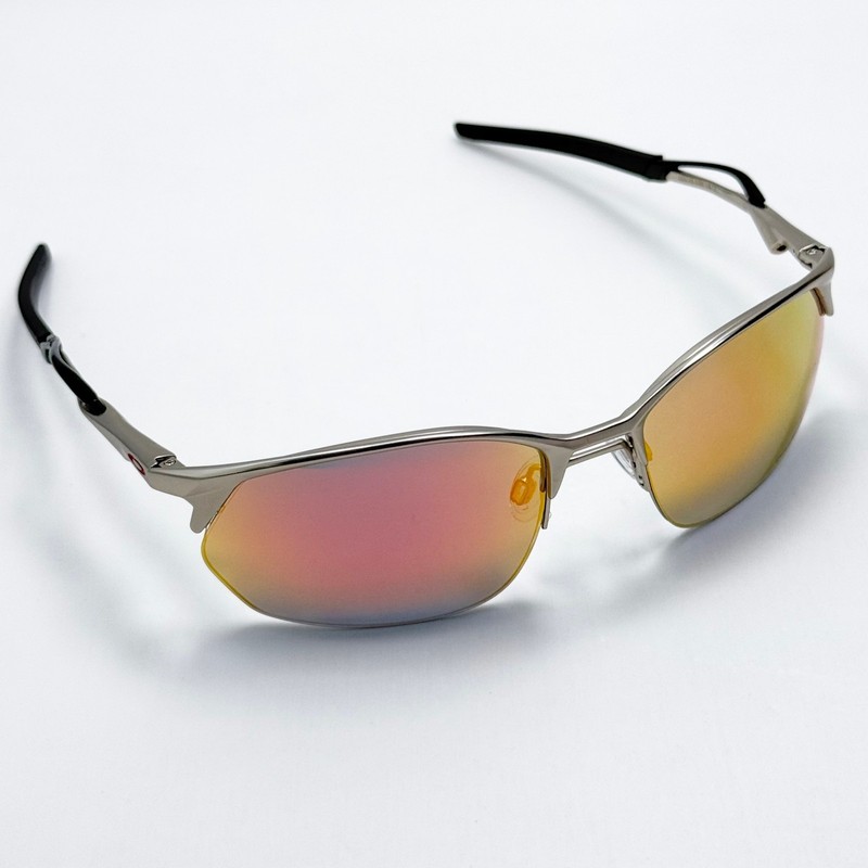 Oakley Wire Tap 2.0 OO4145 Polarized Sunglasses Silver Frame Ruby Lens gallery
