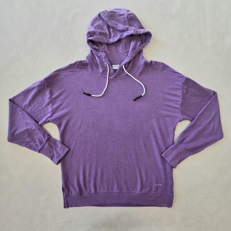 Constantly Varied Gear Hoodie Womens Large Purple Midweight Stretch Pullover CVG