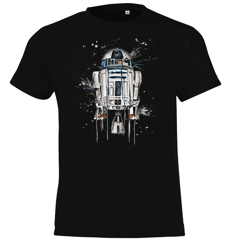 Youth Designz Kids T-Shirt R2D2 Logo Print Cartoon Star Stars Wars War Yoda