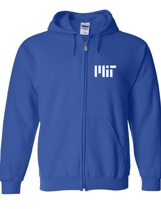 MIT Zip Hoodie Massachusetts Institute Technology College Hooded Sweatshirt