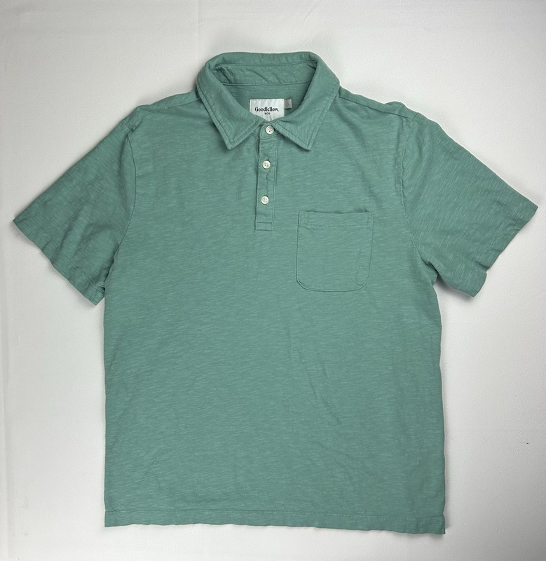 Goodfellow & Co Men’s Large Mint Green Slub Polo Shirt Pocket Casual Tee