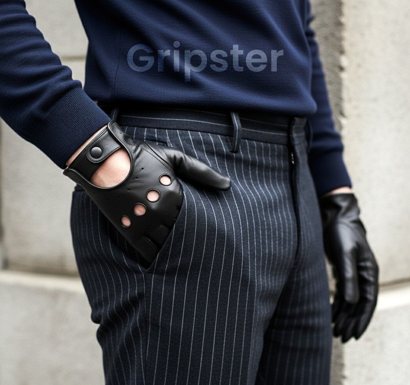 Reverse Stitched Police Driving Gloves Soft Real Leather Car Bike Goat Soft USA gallery