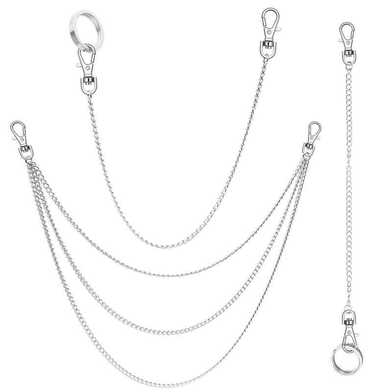 anezus 3pcs Belt Chain, Pocket Chain, Chains for Wallet, Pants, Jeans, Goth A…