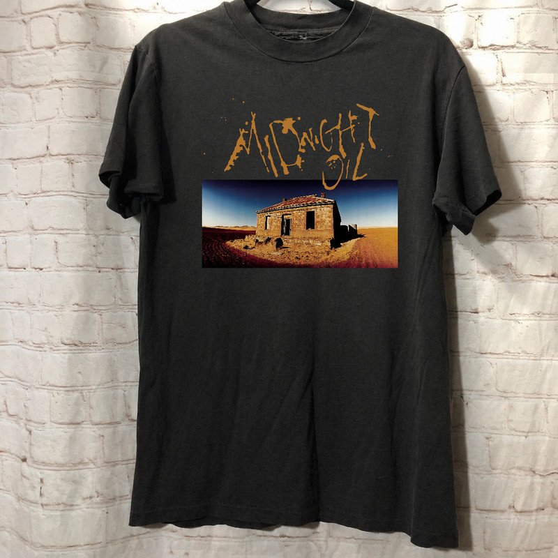 Vintage Midnight Oil Black Cotton Unisex T-Shirt (S-5XL) (1U464)