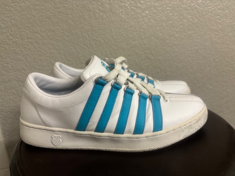 K-Swiss Classic LX Men Size 11 Medium – WHITE / TEAL – Style# 07161- 119-M LOW