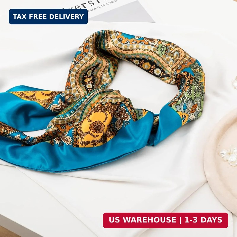 HBselect 4PCS Head Scarf for Women 35" Head Scarves Silk Like Satin Neck Scarfs gallery