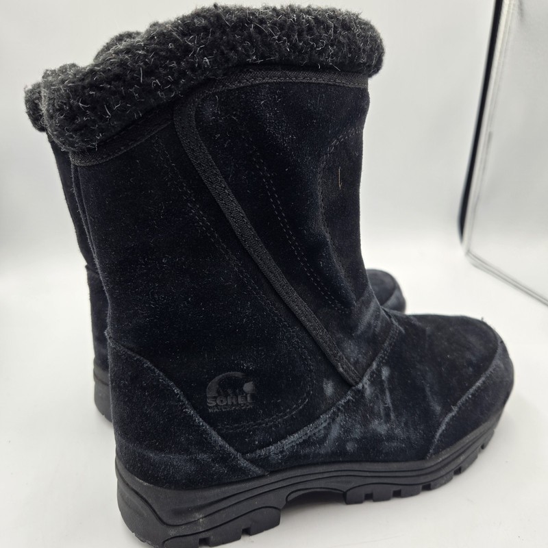 Sorel Boots Womens 8 Waterfall Thinsulate Winter Snow Boot NL1964-010 Black Zip
