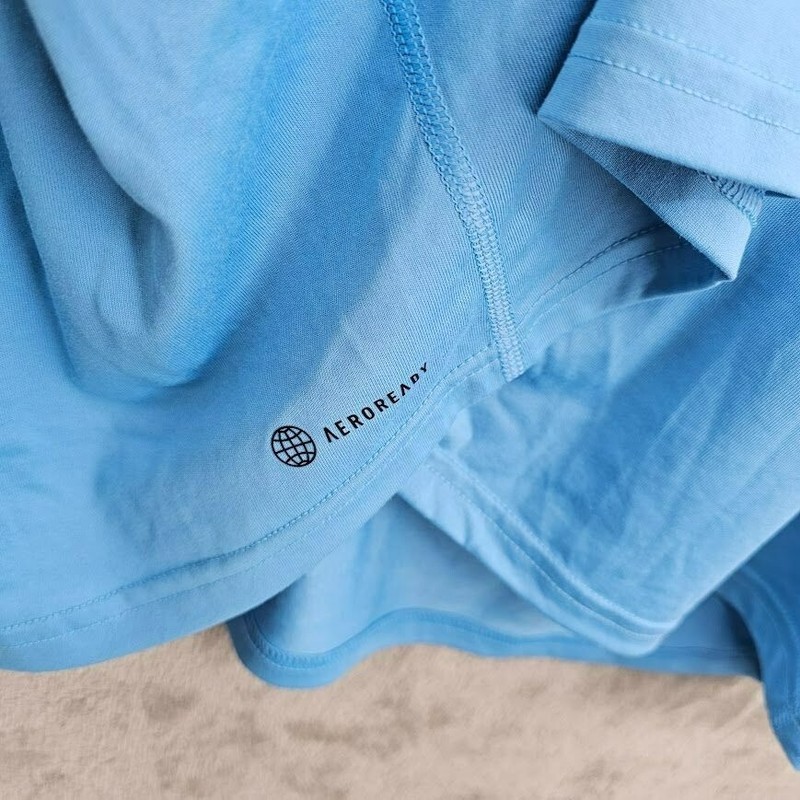 Adidas Creator Tee 2XL Light Blue White Short Sleeve Aeroready Logo EK0084 New gallery