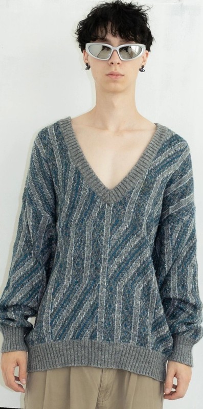 Givenchy Gentleman Oversized Geometric Wool Sweater – Made In Italy