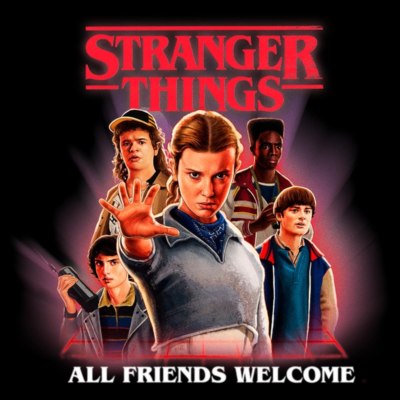 Men's Stranger Things All Friends Welcome Classic Logo T-Shirt gallery