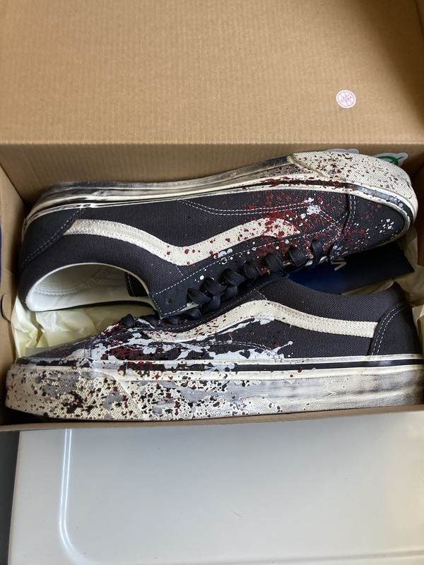 Vans Premium Old Skool 36 Paint Splatter Charcoal Grey Size 13 (Fast Ship)