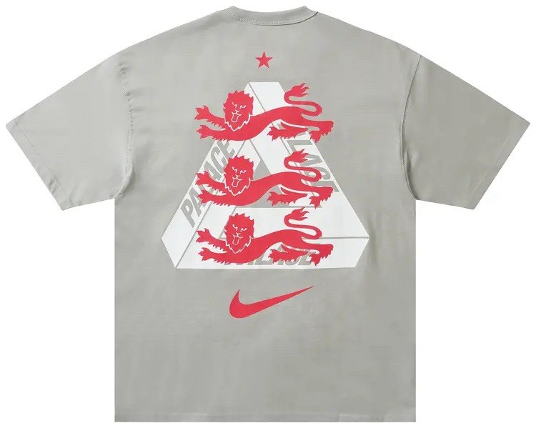 Nike x PALACE World Cup T-Shirt England UK Pewter Grey Red - Size Large - NEW gallery