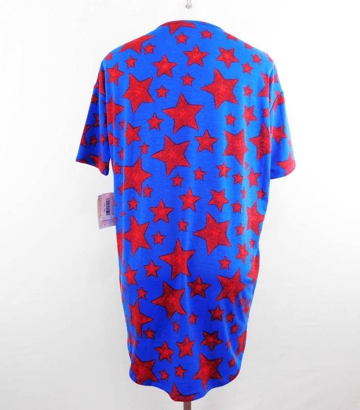 Lula Roe Women Shirt, Size XXS, Blue/Red, 95% Polyester, 5% Spandex gallery