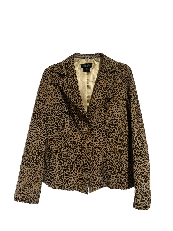 Mark Alan Leopard Leather Jacket M