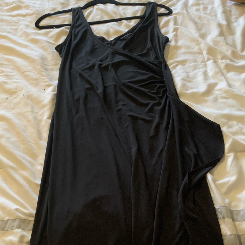 The Limited Black V-Neck Sleeveless Slip Long Dress Polyester Knit M Pullover gallery
