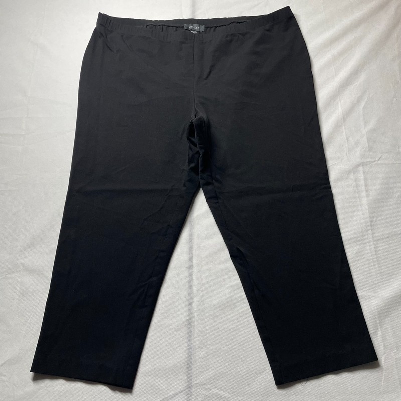 Karen Kane Womens Black Elastic Waist Everyday Comfy Crop Pull On Pants Size 22W