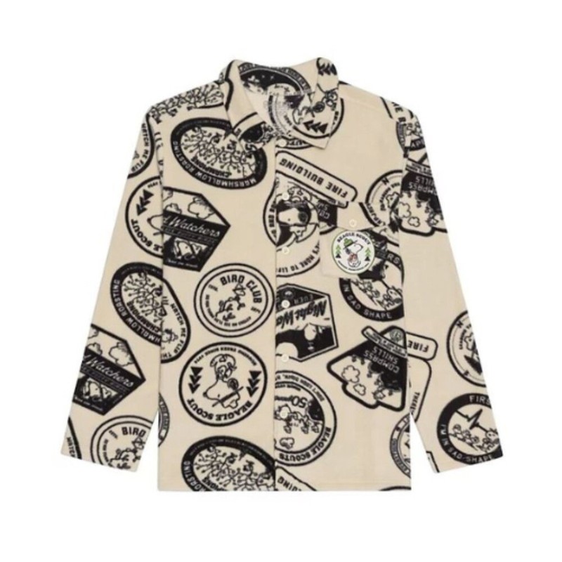 Macy’s Hybrid Apparel Peanuts Beagle Scout Adult Fleece Shacket White Size L NWT