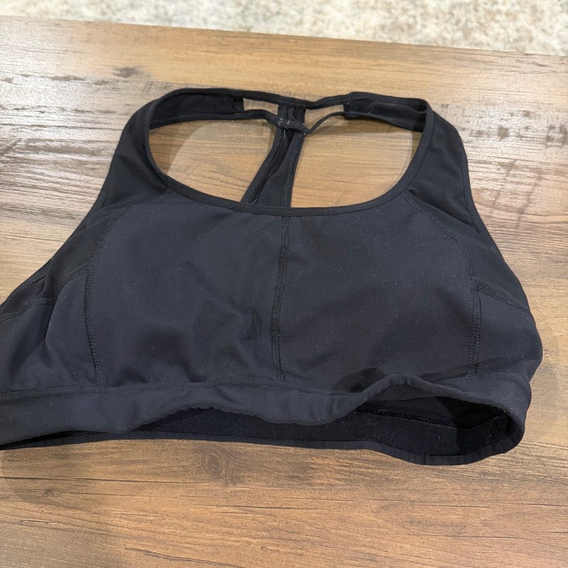 Athleta Sports Bra Womens Medium Black Racerback Mesh Panel Activewear