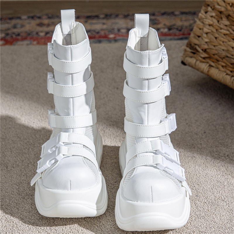 Summer Thick Soled Hollow Hole Mesh Cool Boots Womens Punk Breathable Shoes New gallery