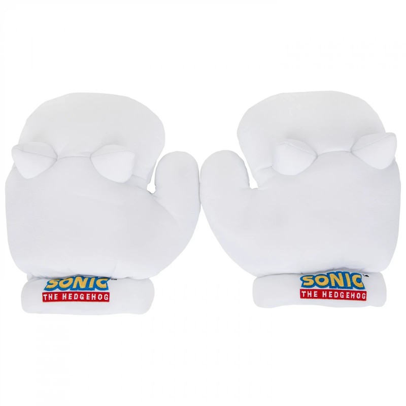 Sonic the Hedgehog Knuckles Cosplay Plush Gloves White 1 Pair Sega Licensed NEW