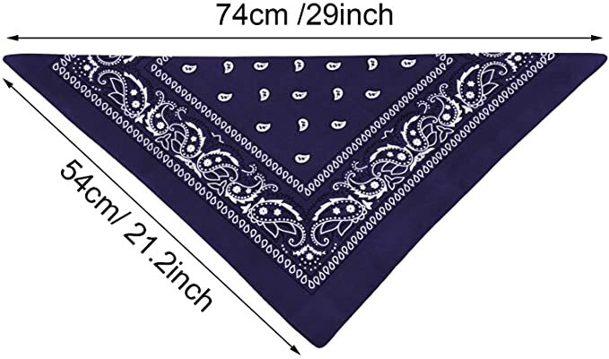 Bandana 100 Cotton Paisley Print Double-Sided Scarf Head Neck Face Mask 22"X22" gallery