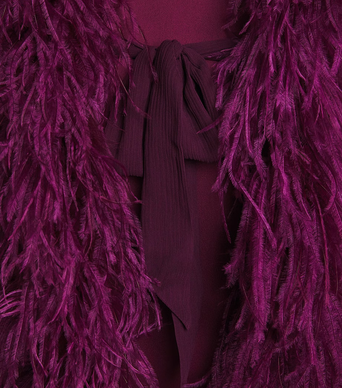 Taller Marmo Chiffon Feather Vedette Maxi Luxury Women's Dress, Size (8,12),BNWT gallery