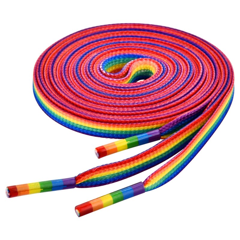 TeeLiy Rainbow Striped Shoe Laces – Rainbow Pride Shoelaces Gay Pride LGBTQ L…