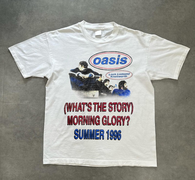 Vintage Oasis Loch Lomond Knebworth Tour 1996 White T-shirt Size S-5XL