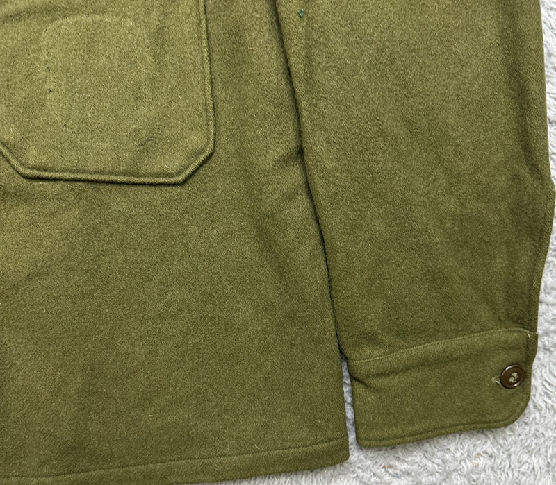 Vintage US Army Wool Field Shirt Jacket Mens Medium Olive Green OD Military gallery