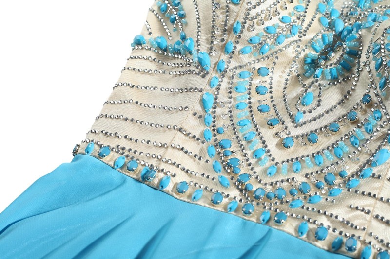 SHEER Embroidery Open Back Rhinestone Long Evening Gown prom dress gallery