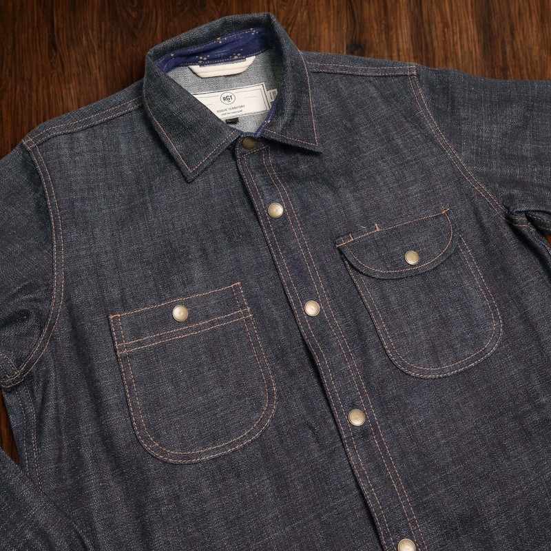 Rogue Territory Cryptic Japanese Selvedge Denim Service Shirt 2XL RGT Rare NWOT gallery