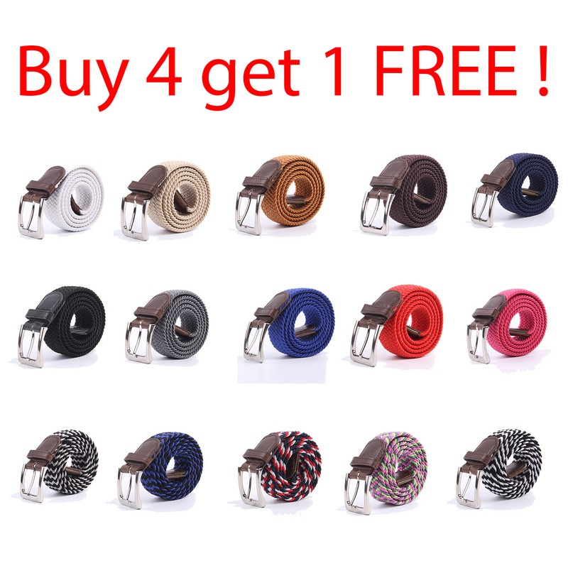 Gelante Canvas Elastic Fabric Woven Stretch Braided Belts