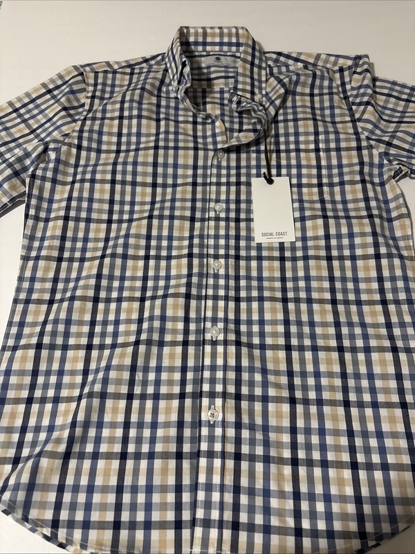 Social Coast Shirt Mens Small Plaid Button Down