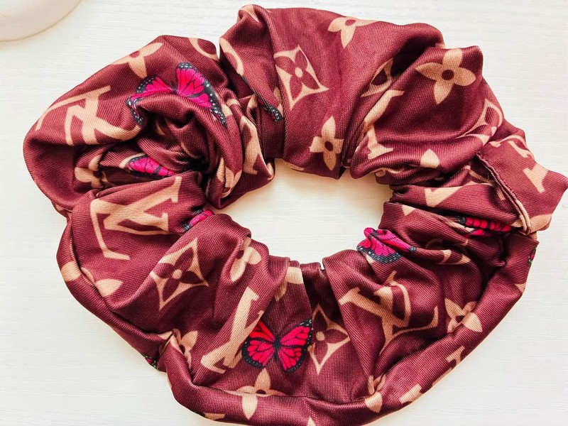 Brown designer inspired scrunchie