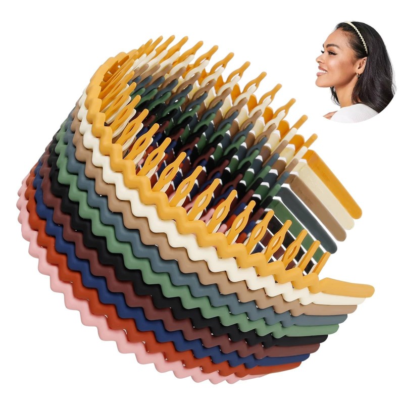 WOVOWOVO Plastic Hair Bands with Teeth, 10 1 Count (Pack of 10), Fashion