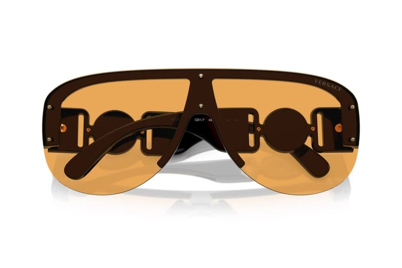 Versace Irregular Man Sunglasses 0VE4391 GB1/7 48mm Black - Orange Lens - NEW gallery