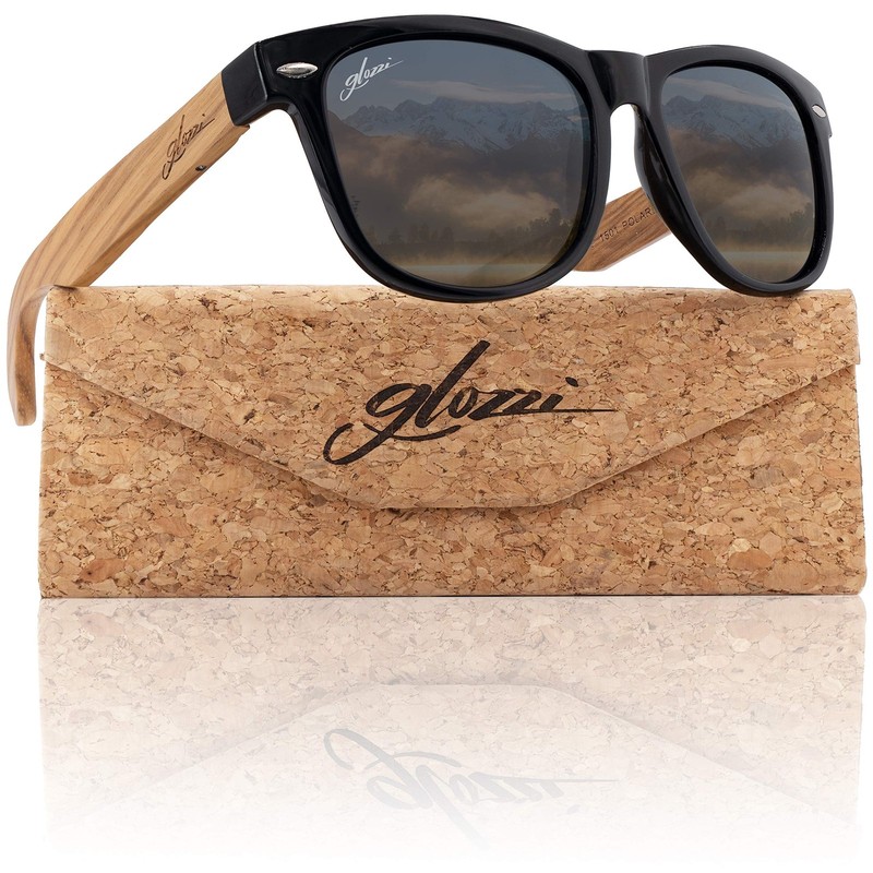 Sunglasses Men and Women Wood Polarized and Anti-Glare UV400 Black…