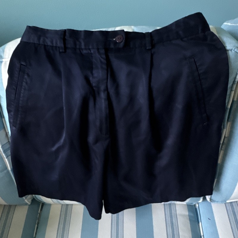 Nicklaus Women’s Navy Microfiber Polyester Shorts Button Closure Regular Fit