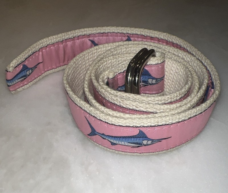 Ribbon Belt Sword Fish Marlin 34 To 40 Pink SailFish Fishing Preppy Zep Pro USA