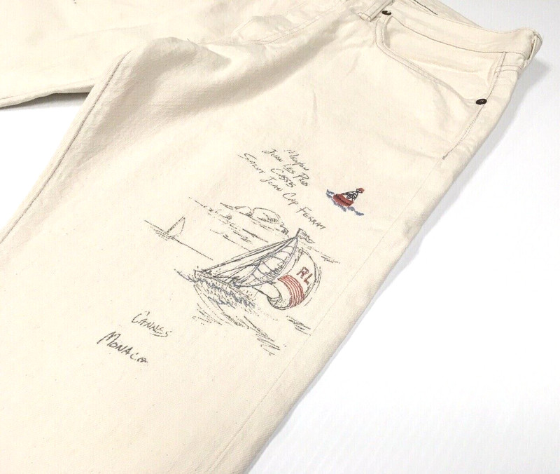 Polo Ralph Lauren Sailing Yacht Artist Artwork Pen Drawing Royal CP93 Slim Jeans gallery