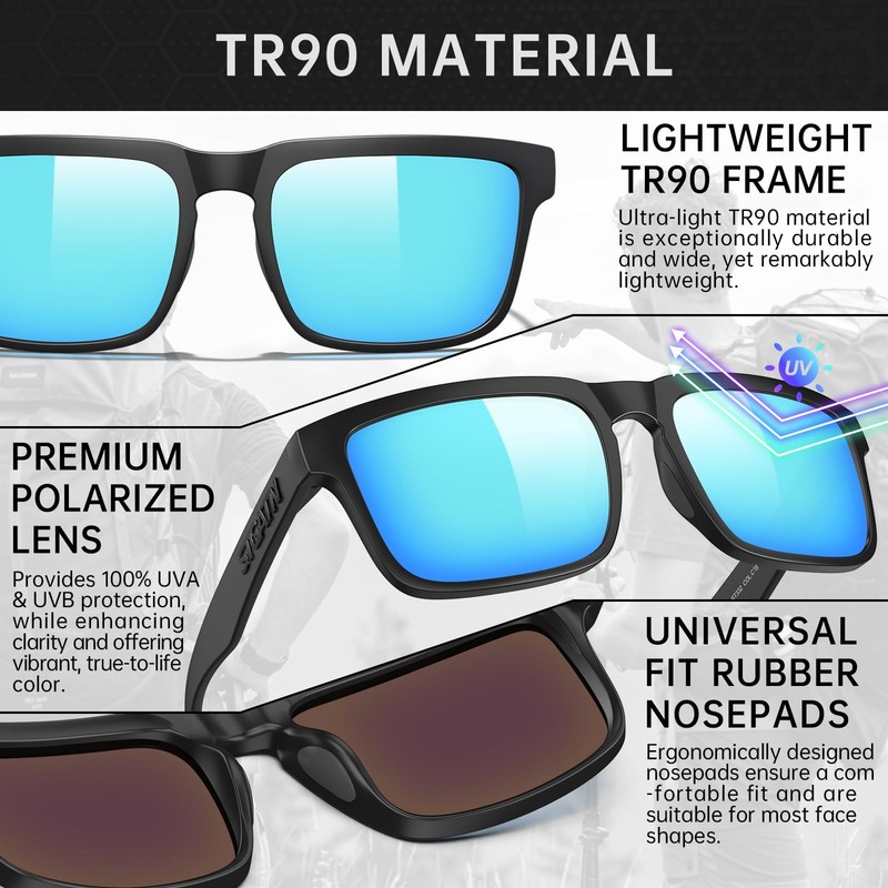 Large Heads XL Sunglasses Men's Polarized and UV Protection, 155MM Classic... gallery